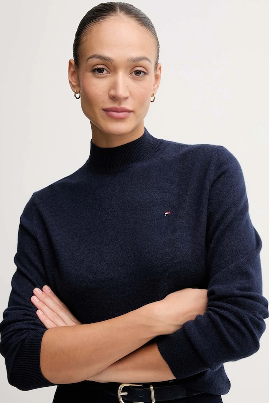 Вовняний светр Tommy Hilfiger темно-синій WW0WW47468