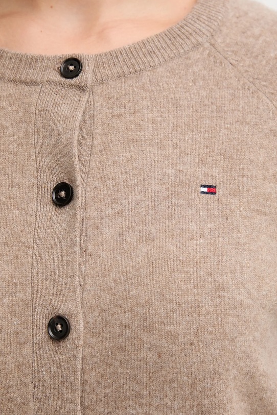 Tommy Hilfiger kardigan wełniany WW0WW47469 beżowy
