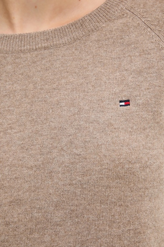 Tommy Hilfiger sweter wełniany WW0WW47470 brązowy