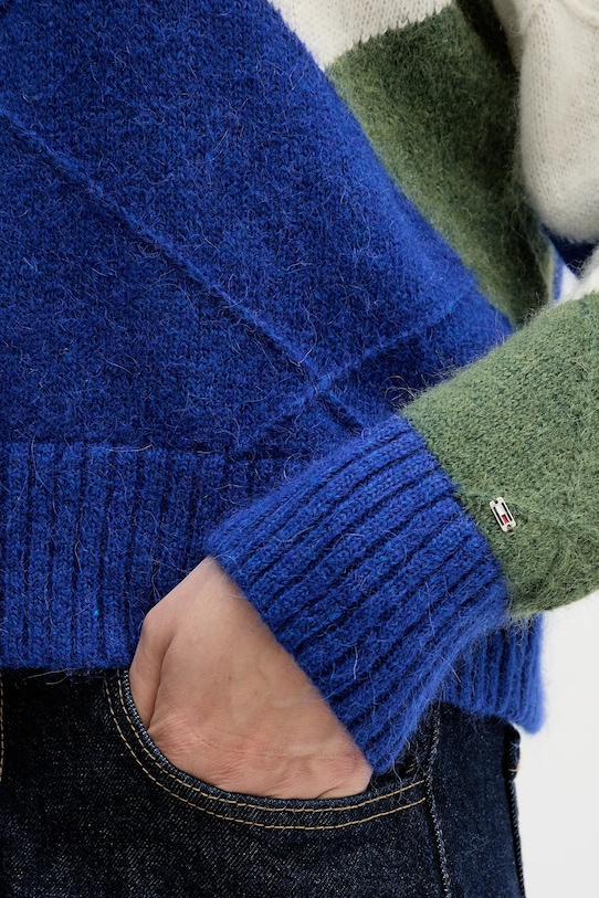 Tommy Hilfiger sweter z dodatkiem alpaki WW0WW47464 niebieski