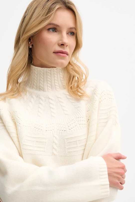 Tommy Hilfiger sweter wełniany beżowy WW0WW47645