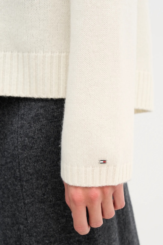 Tommy Hilfiger sweter wełniany WW0WW47645 beżowy