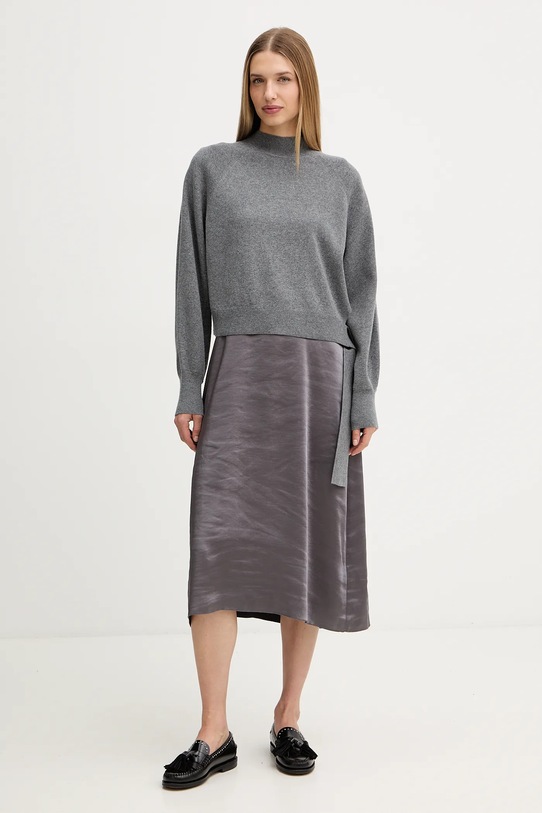 Φόρεμα και πουλόβερ BOSS μακρύ γκρί 50547867