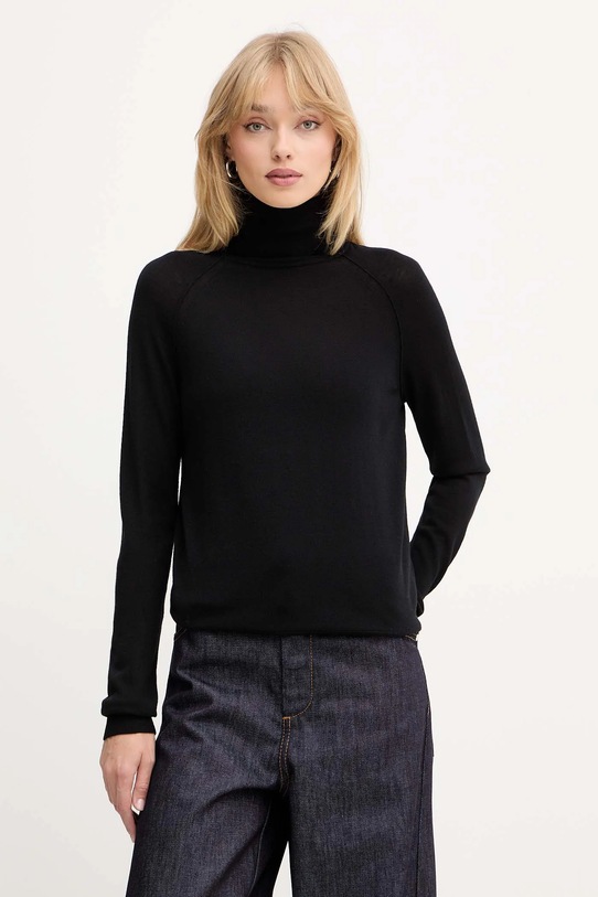 BOSS sweter wełniany wełna czarny 50548298