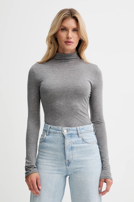 Calvin Klein longsleeve z dodatkiem wełny regular szary LV044D239G