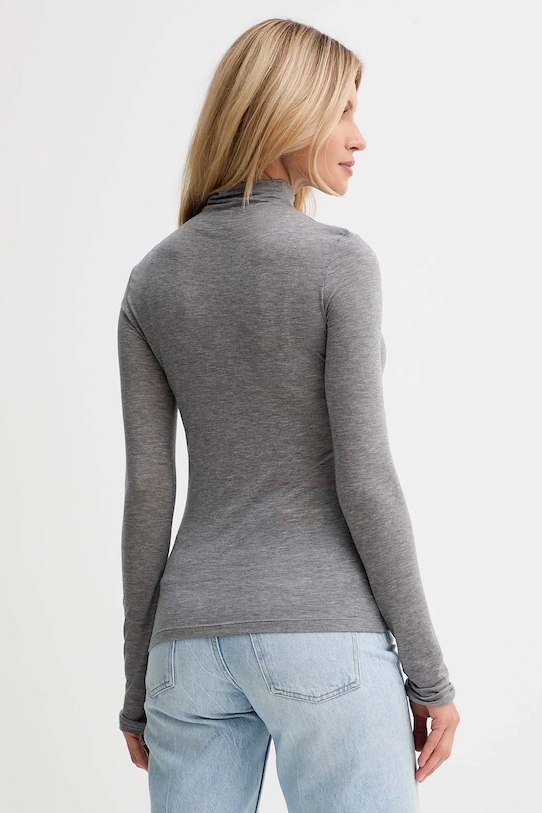 Odzież Calvin Klein longsleeve z dodatkiem wełny LV044D239G szary