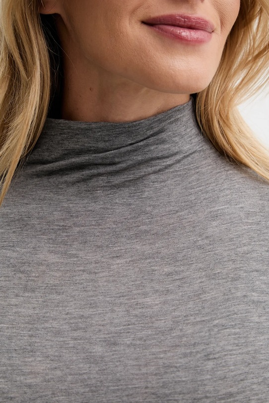 Calvin Klein longsleeve z dodatkiem wełny LV044D239G szary