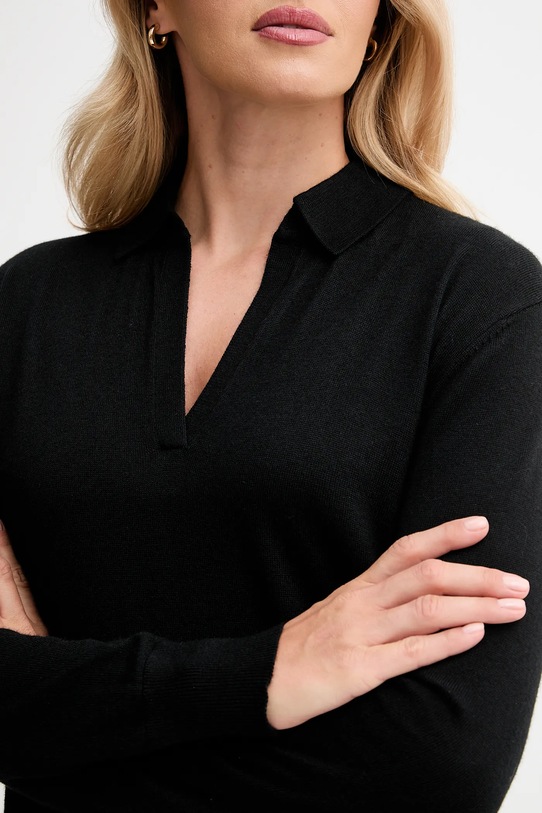 Calvin Klein sweter z dodatkiem wełny LV044A305G czarny