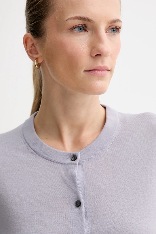 Calvin Klein kardigan wełniany fioletowy LV044D323G