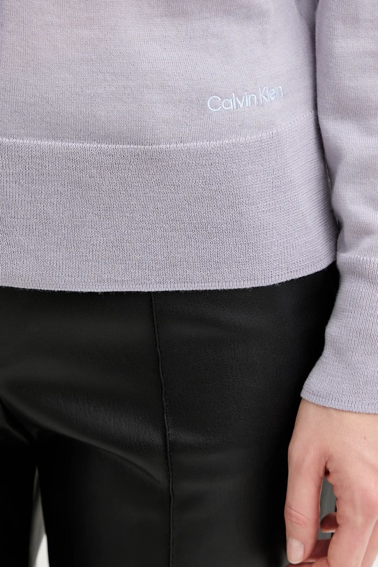 Calvin Klein kardigan wełniany LV044D323G fioletowy