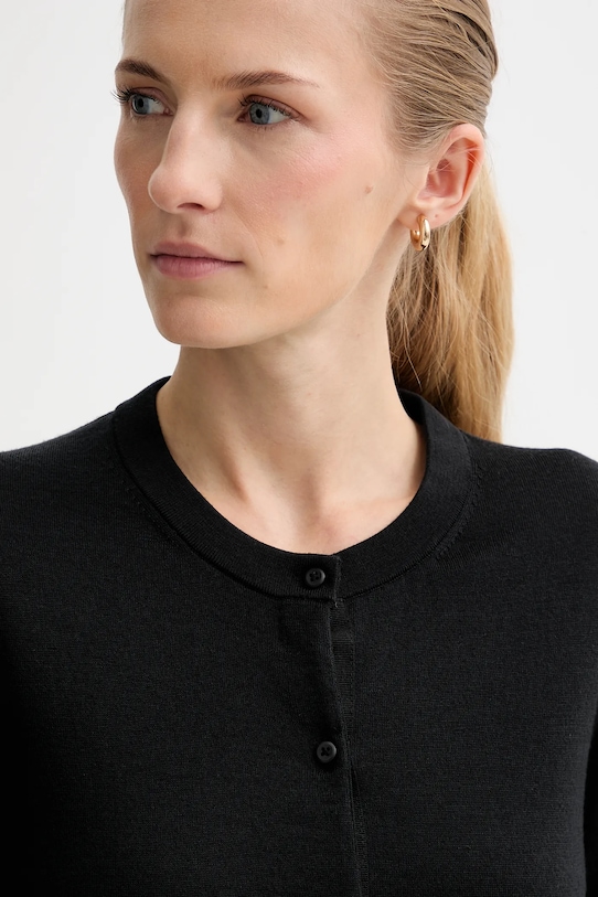 Calvin Klein kardigan wełniany czarny LV044D323G