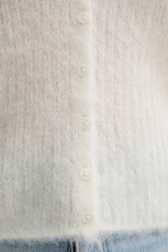 Calvin Klein kardigan z dodatkiem wełny LV044D344G beżowy