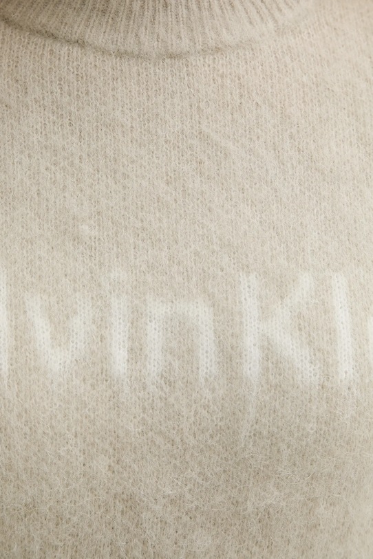 Calvin Klein sweter z dodatkiem wełny LV044D359G beżowy