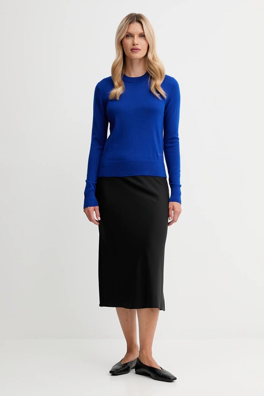 Calvin Klein sweter z dodatkiem wełny LV044D370G niebieski AW25