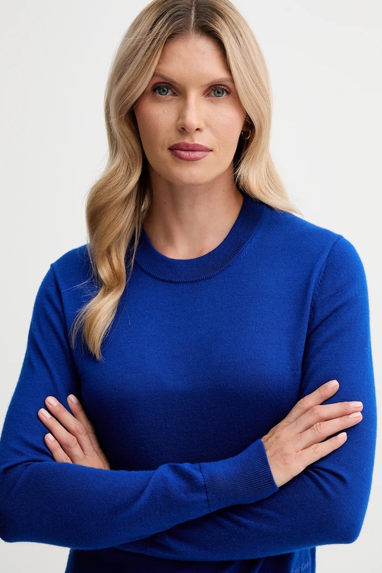 Calvin Klein sweter z dodatkiem wełny niebieski LV044D370G