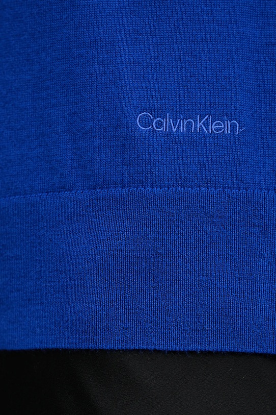 Calvin Klein sweter z dodatkiem wełny LV044D370G niebieski