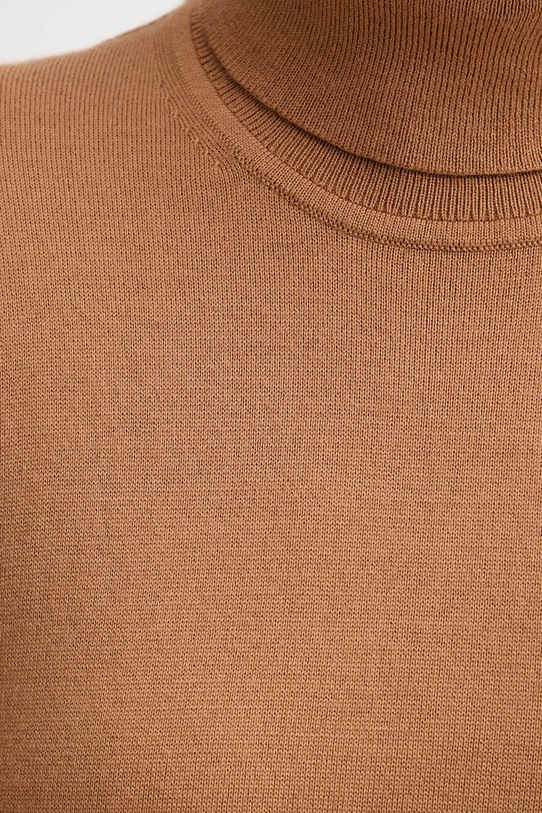 Calvin Klein sweter z dodatkiem wełny LV044D371G brązowy