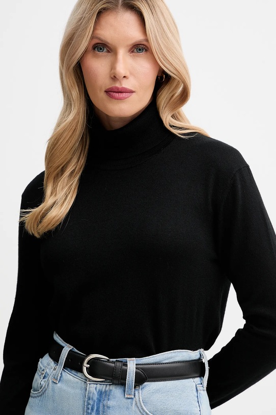 Calvin Klein sweter z dodatkiem wełny czarny LV044D371G