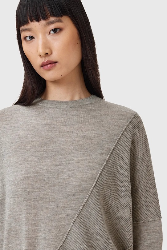 AllSaints sweter wełniany ISLA W004KD szary AW25