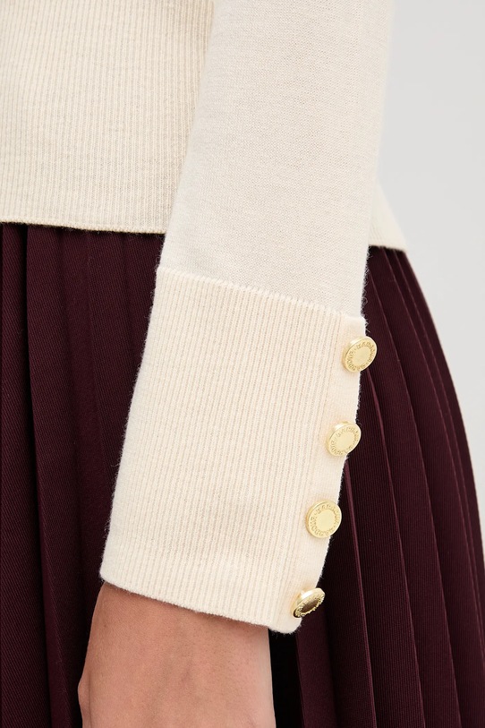 Barbour sweter z wełną CARLBY beżowy LKN1686