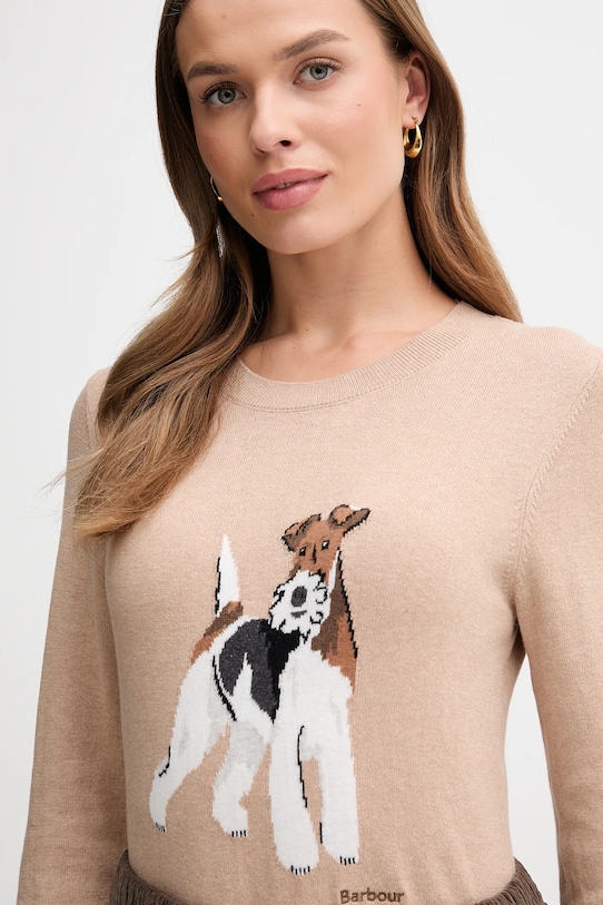 Barbour pulover din amestec de cașmir FAREHAM maro LKN1688