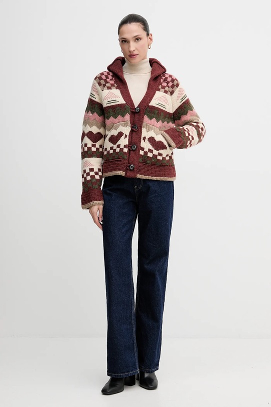 Barbour kardigan z dodatkiem wełny RUBY LKN1695 czerwony AW25