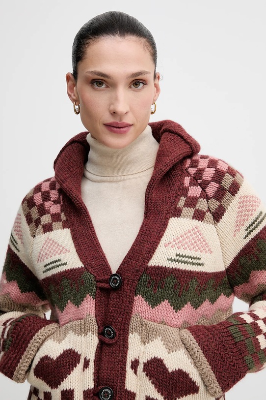 Barbour kardigan z dodatkiem wełny RUBY czerwony LKN1695