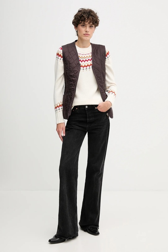 Barbour sweter z dodatkiem wełny LKN1437 beżowy AW25