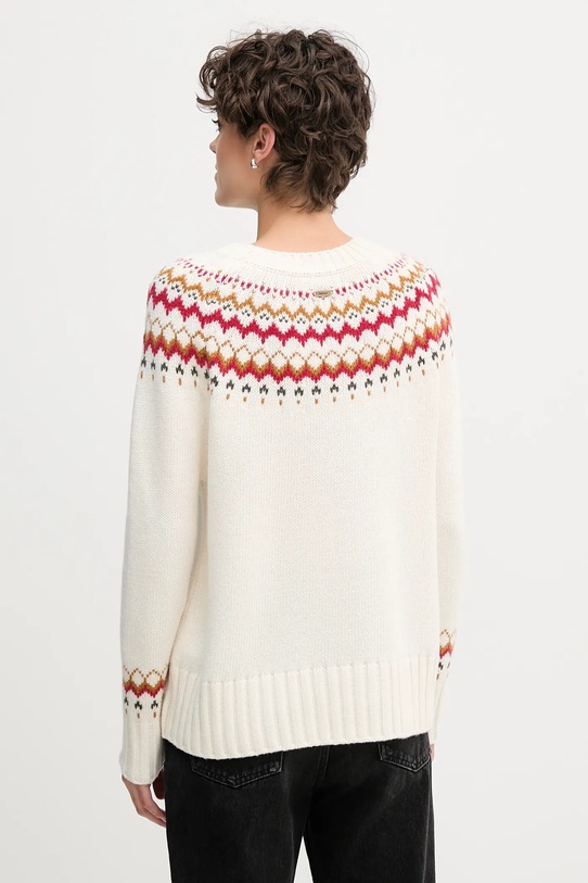 Odzież Barbour sweter z dodatkiem wełny LKN1437 beżowy