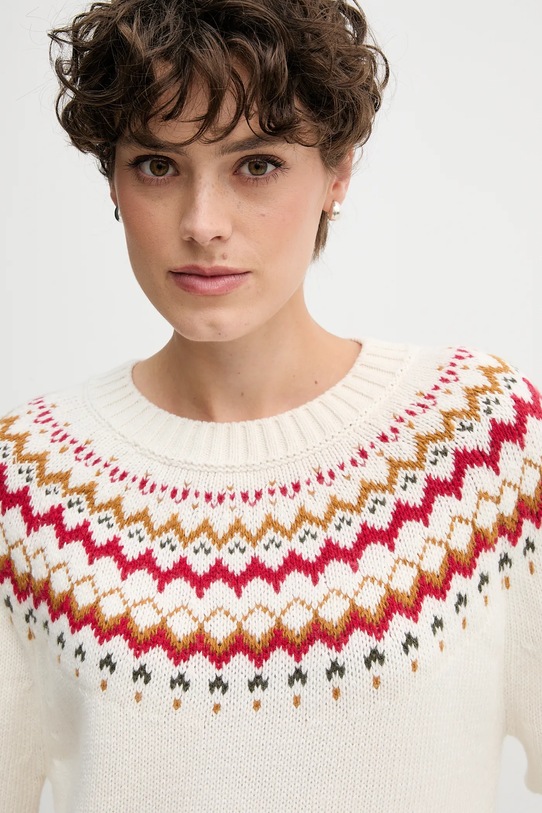 Barbour sweter z dodatkiem wełny beżowy LKN1437