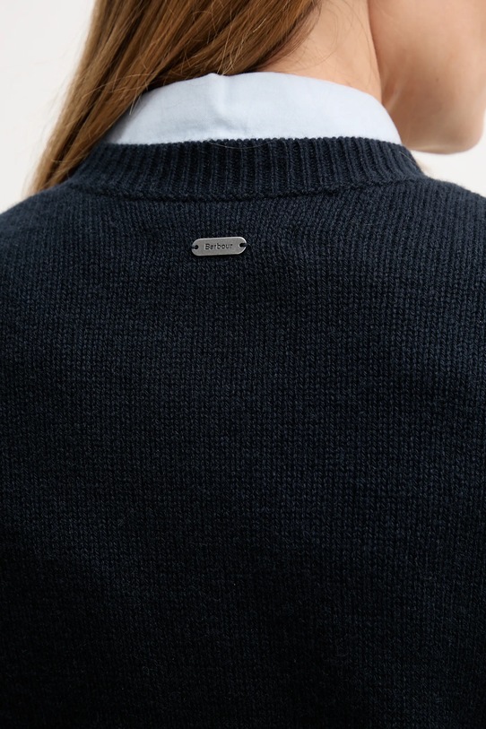 Barbour sweter wełniany LKN1666 granatowy