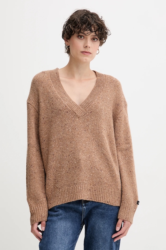 Calvin Klein Jeans sweter melanż brązowy LV044D328G