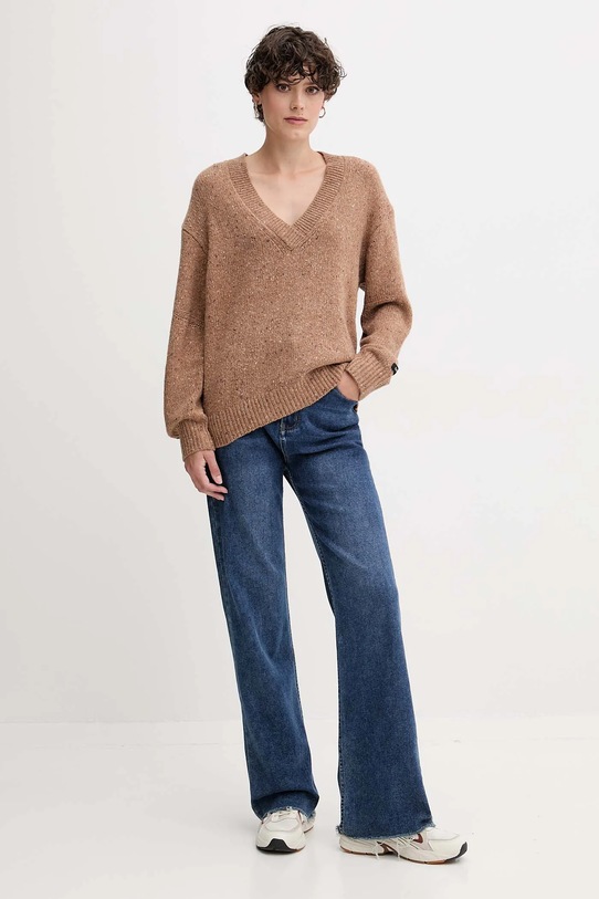 Calvin Klein Jeans sweter LV044D328G brązowy AW25