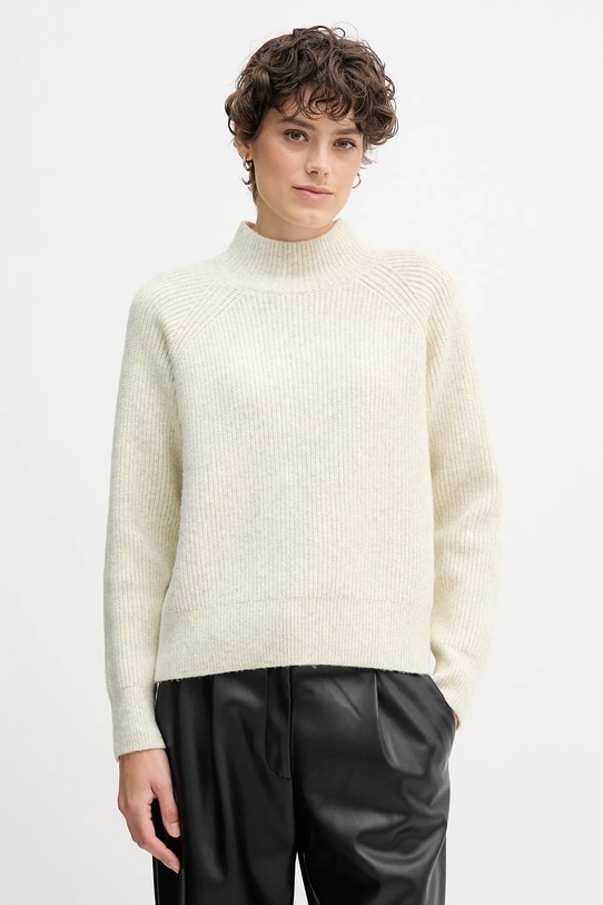 Pulover s primesjo volne Calvin Klein Jeans Srednje debeline bež LV044D372G