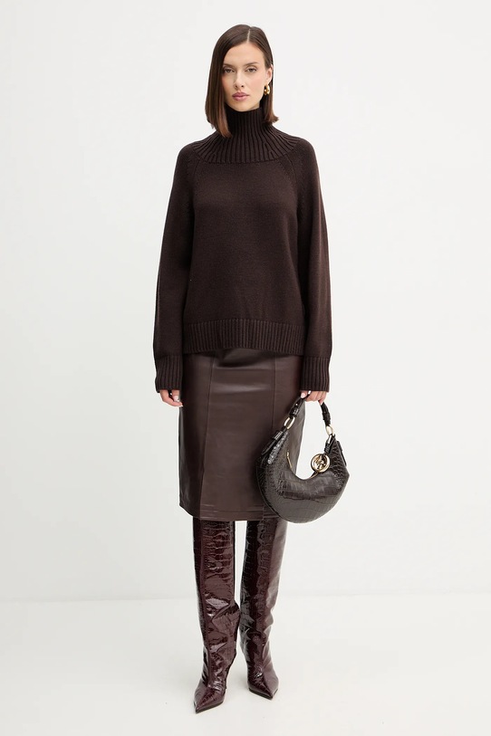 MICHAEL Michael Kors sweter wełniany MF561CGF2G brązowy AW25