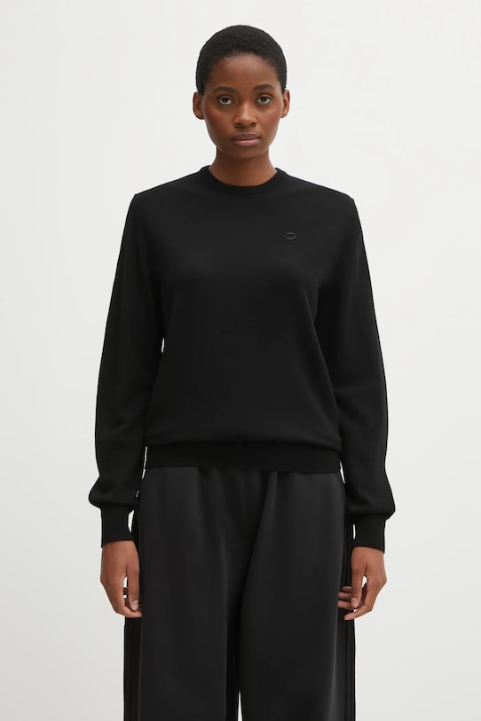 Вълнен пуловер Coperni Classic изчистен черен COPML161Y3018MEN
