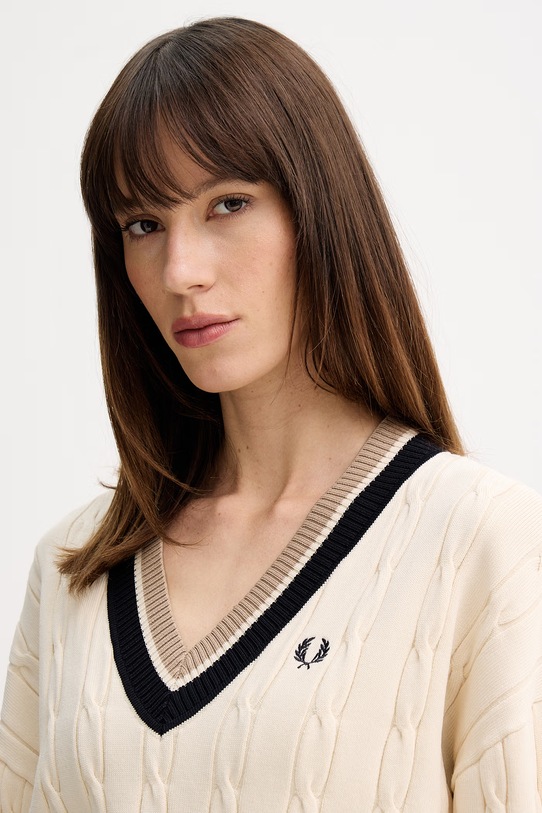 Fred Perry sweter beżowy K1102