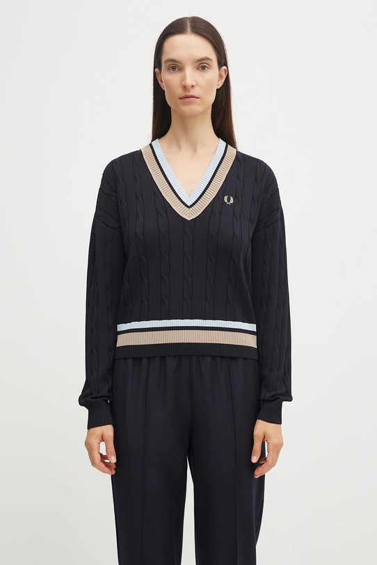 Fred Perry maglione stampa all-over blu navy K1102