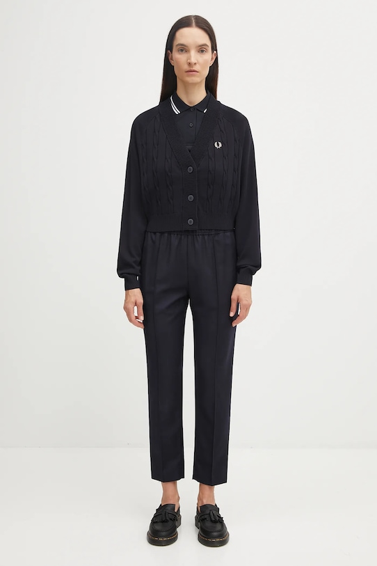 Fred Perry kardigan gładkie granatowy K1105