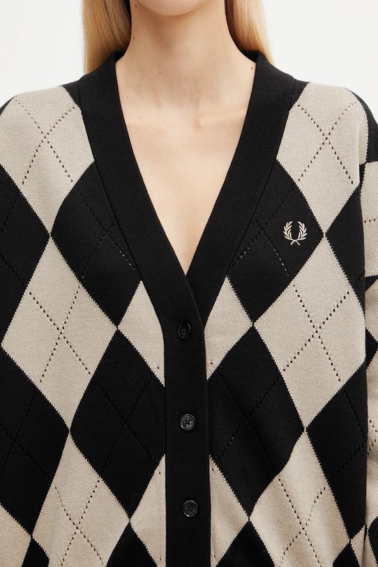Fred Perry kardigan z wełną czarny K1119
