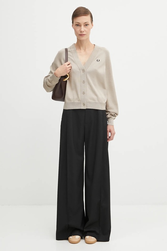 Pamučni kardigan Fred Perry K1120 bež