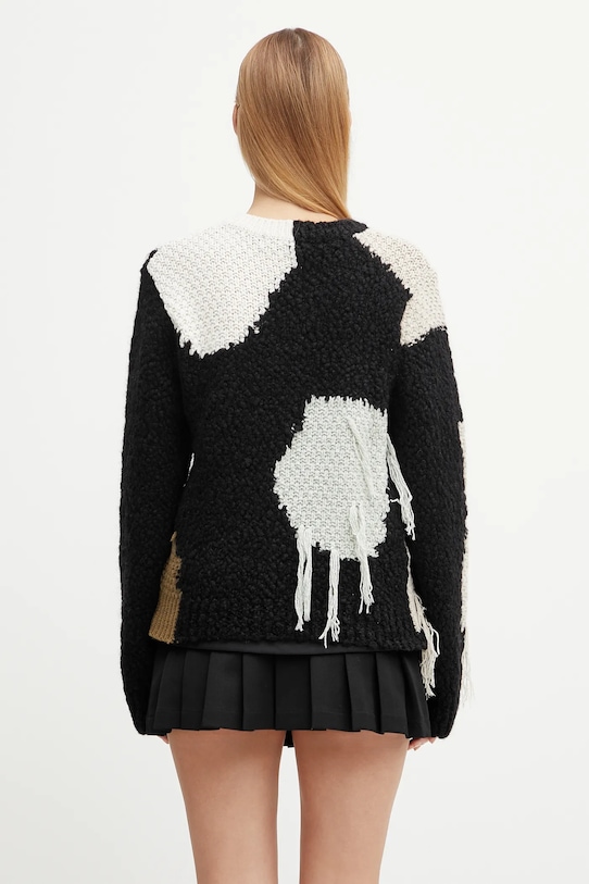 Clothing Andersson Bell wool blend jumper Sylvia Abstract Patchwork atb1365w black