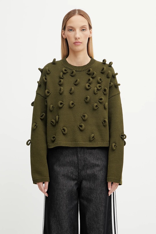 JW Anderson pulover Cropped Loop Jumper altele verde KW1446.YN0417