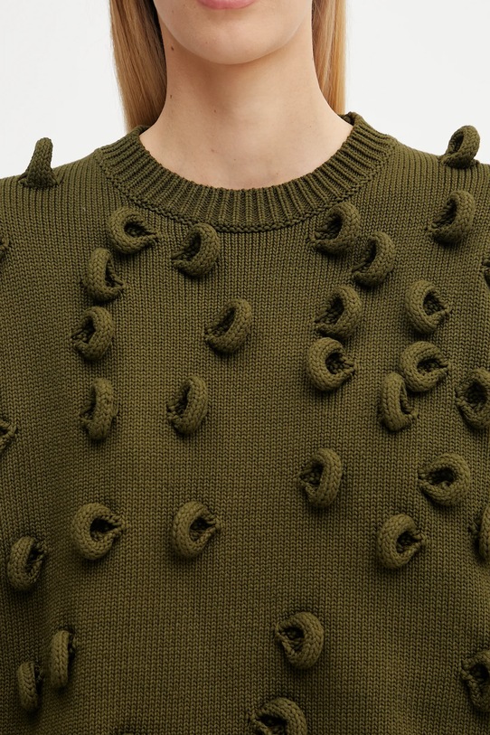 JW Anderson pulover Cropped Loop Jumper verde KW1446.YN0417