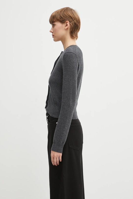 JW Anderson kardigan wełniany Contrast Embroidery Cardigan KW1447.YN0447 szary AW25
