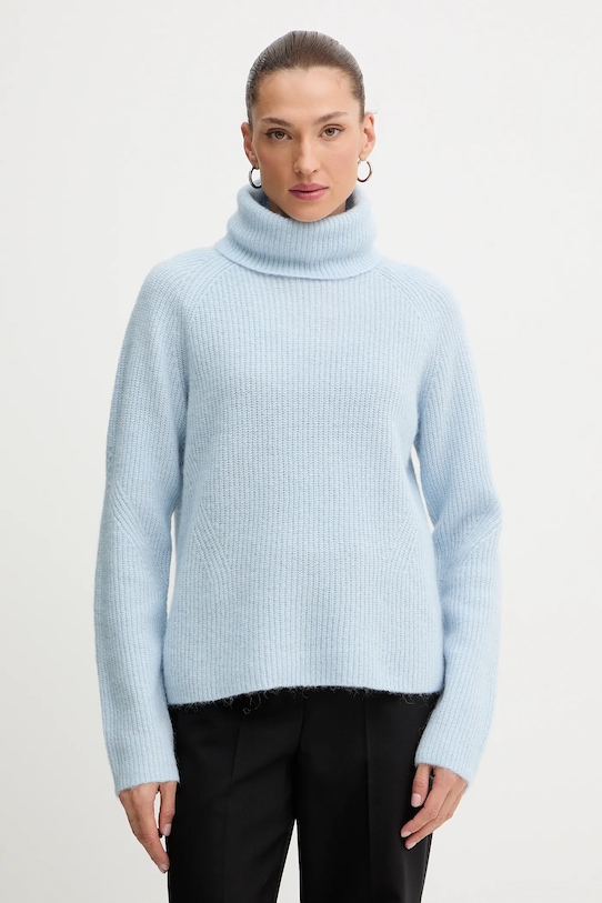 BOSS Orange maglione con lana scollo a colletto alto blu 50548937