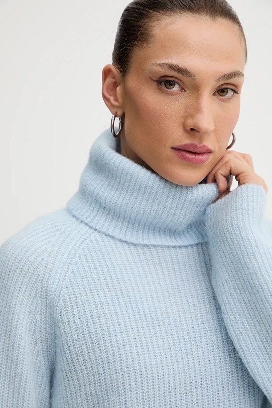 BOSS Orange sweter z dodatkiem wełny niebieski 50548937