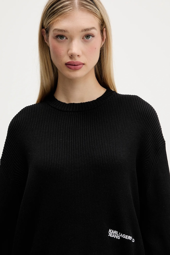 Karl Lagerfeld Jeans sweter bawełniany czarny A4W18014