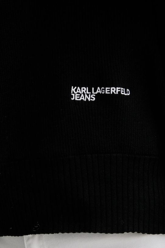 Karl Lagerfeld Jeans sweter bawełniany A4W18014 czarny