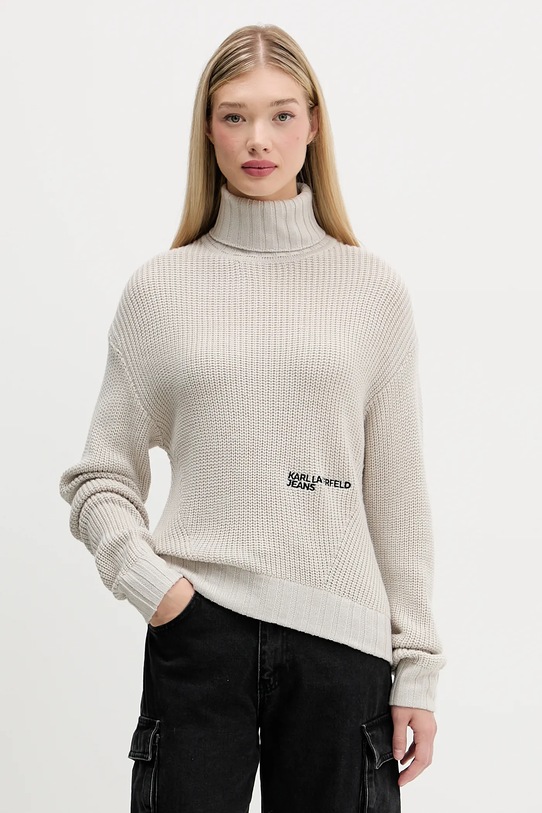 Pulover z volno Karl Lagerfeld Jeans Srednje debeline bež A4W18020